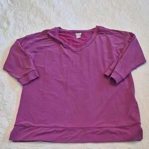 Chico's Zenergy light purple size 1 or 8/10 3/4 sleeve shirt very soft VGUC
